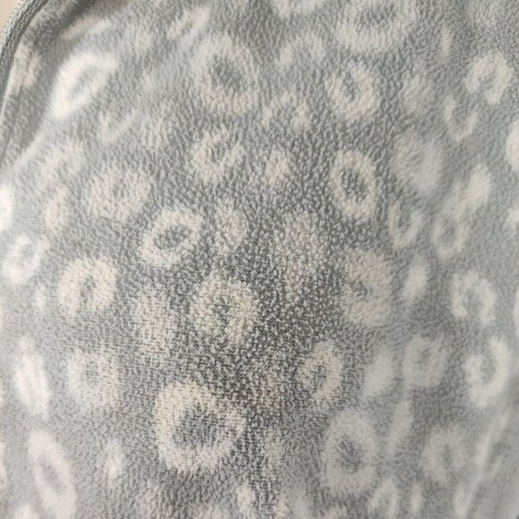 Columbia Fleece 1/4 Zip Jacket Women Size M Grey Leopard Animal Print FLAWS - Picture 2 of 10